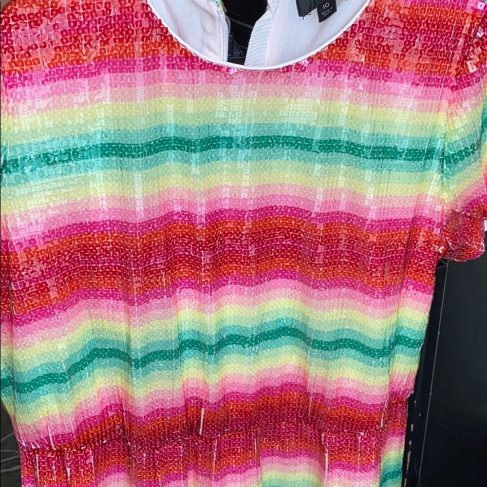 J.‎ Crew sequin Multicolor Striped Midi Dress size 10